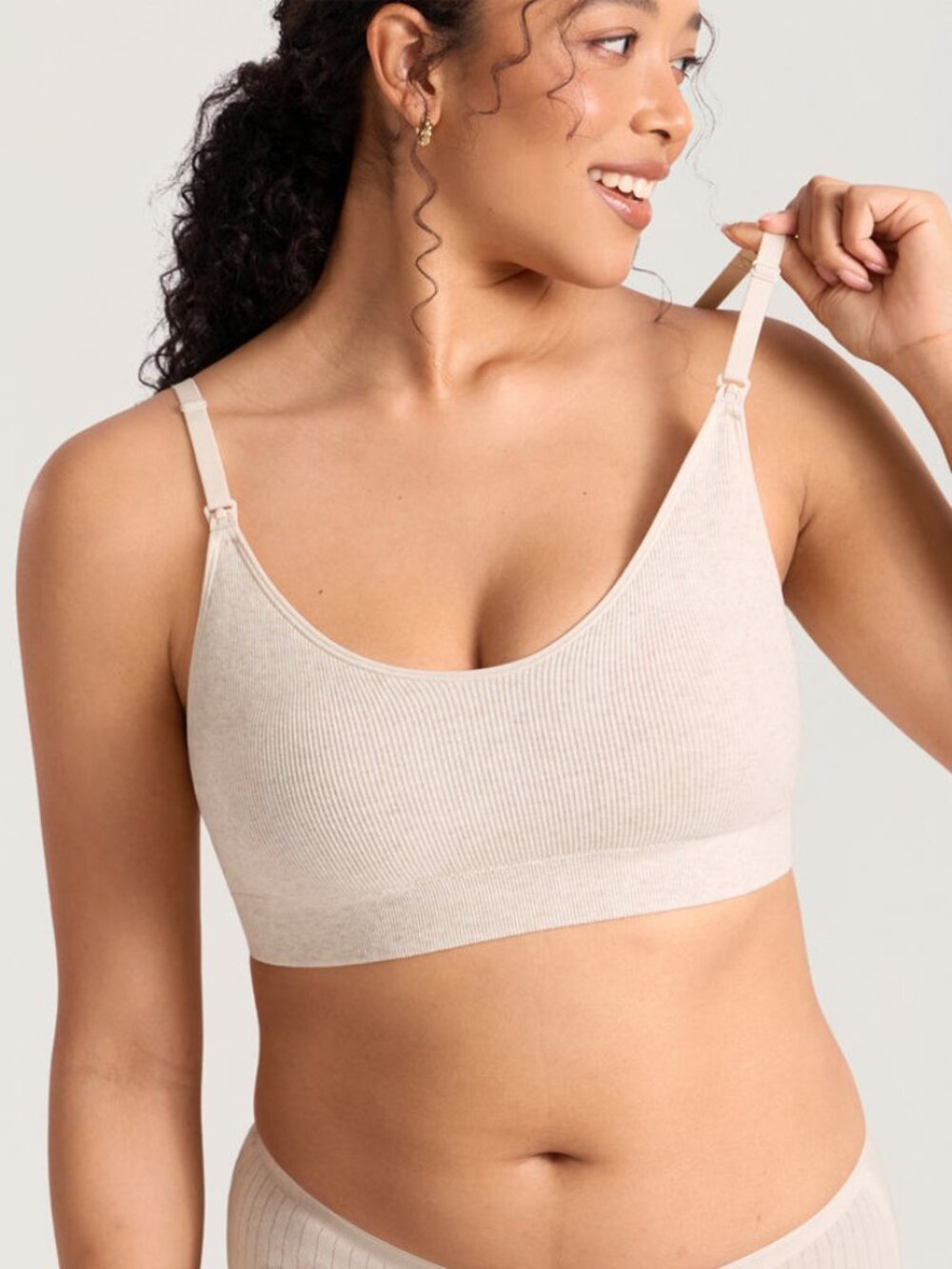 Ribbed Cotton Nursing Bralette